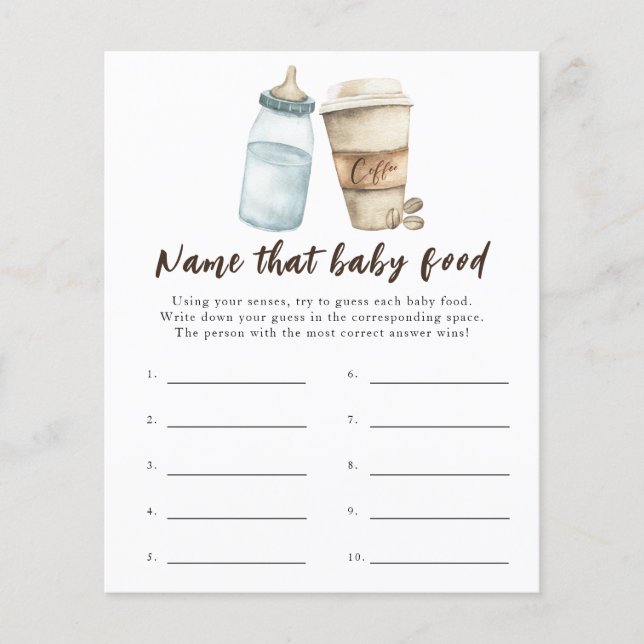 Lámina El bebé está preparando café - Nombre a ese alimen (Anverso)