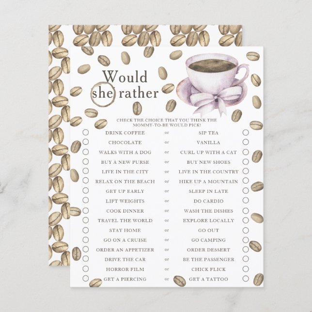 Lámina El bebé está preparando café. ¿Prefiere? (Anverso / Reverso)