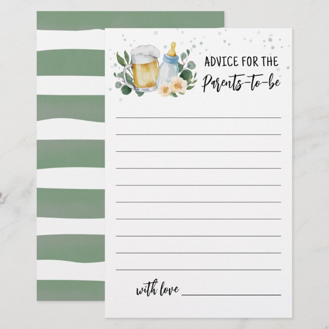 Lámina El bebé está preparando consejos para que los padr (Anverso / Reverso)