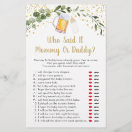 Lámina El Bebé Está Preparando Verdor Que Dijo El Juego