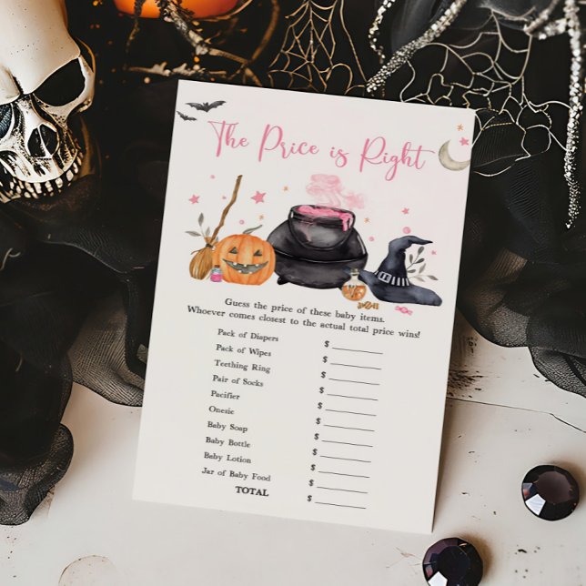 Lámina El bebé rosa está preparando el precio es el juego (Baby is Brewing Baby Shower The Price is Right Game)