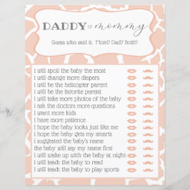 Lámina El bebé rosado Giraffe Shower Game que lo dijo