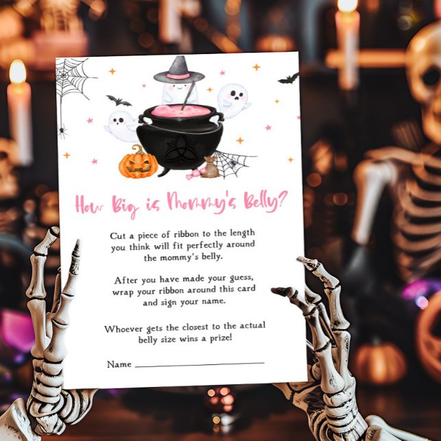 Lámina El bebé rosado se está preparando para lo grande q (Baby is Brewing Baby Shower How Big is Mommy's Belly Game)