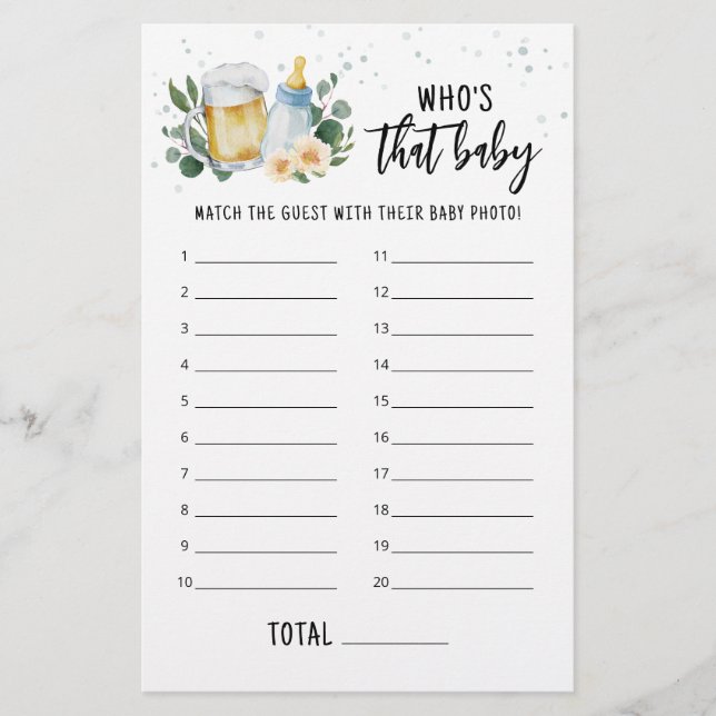 Lámina El bebé se está preparando quién es ese juego de f (Anverso)