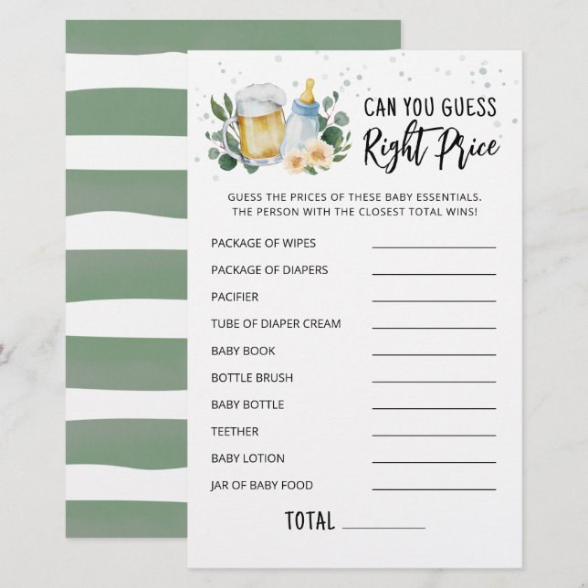 Lámina El bebé verde está preparando la bebida (Anverso / Reverso)