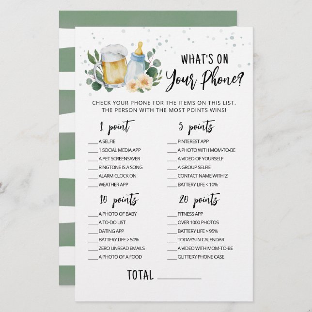 Lámina El bebé verde está preparando lo que hay en tu jue (Anverso / Reverso)