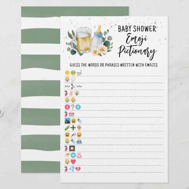 Lámina El bebé verde está preparando una Emoji de juego (Anverso / Reverso)