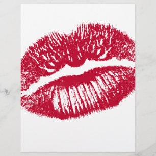 Lámina El beso, los labios rojos
