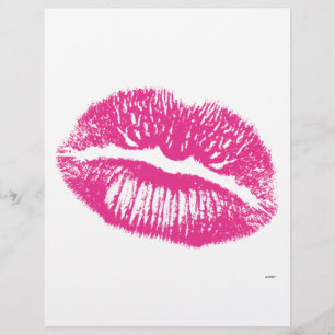 Lámina El beso, los labios rosas