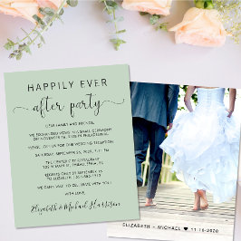 Lámina El Boda de presupuesto Sage Green Feliz Nunca Desp