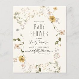 Lámina El Boho de Flor Silvestre Presupuesto Baby Shower 