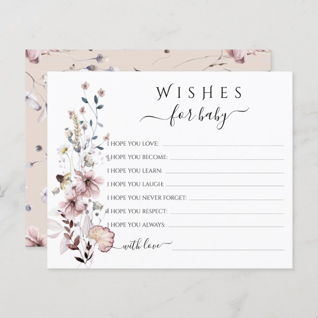 Lámina El boho de los flores silvestres quiere una partid (Anverso / Reverso)