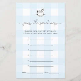 Lámina El Caballo Rockero De Gingham Azul Adivina El Jueg