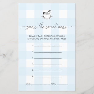 Lámina El Caballo Rockero De Gingham Azul Adivina El Jueg