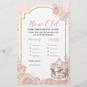 Lámina El carrusel mágico rosa y dorado cuán viejo son lo