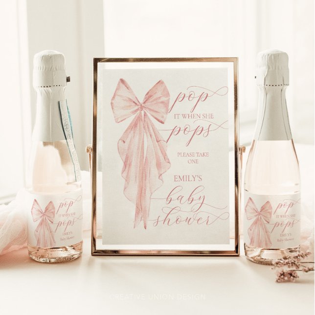 Lámina El Chica De Bow Rosado Baby Shower Se Lo Pone Cuan (Girl Baby Shower, Pink Bow, Rustic Baby Shower, Boho Baby Shower, Watercolor Pink Bow, Elegant)