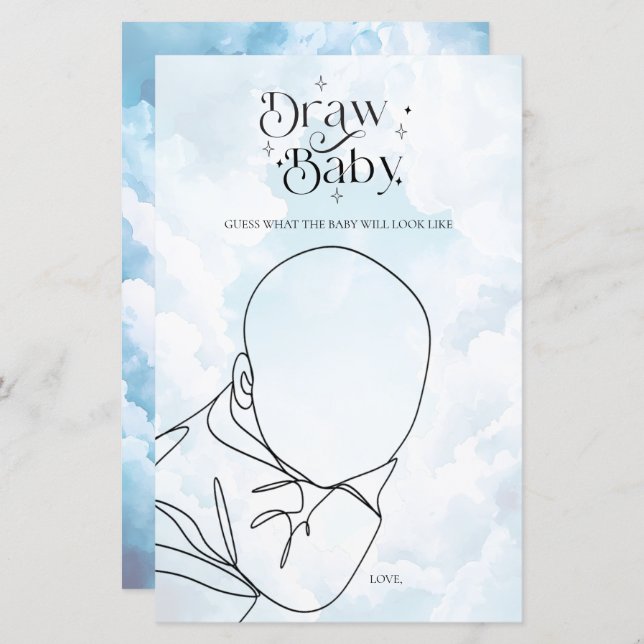 Lámina El cielo envió un juego de Baby Shower robar un be (Anverso / Reverso)