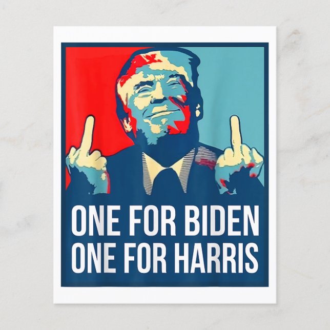 Lámina El dedo medio de Donald Trump, Biden Harris Americ (Anverso)