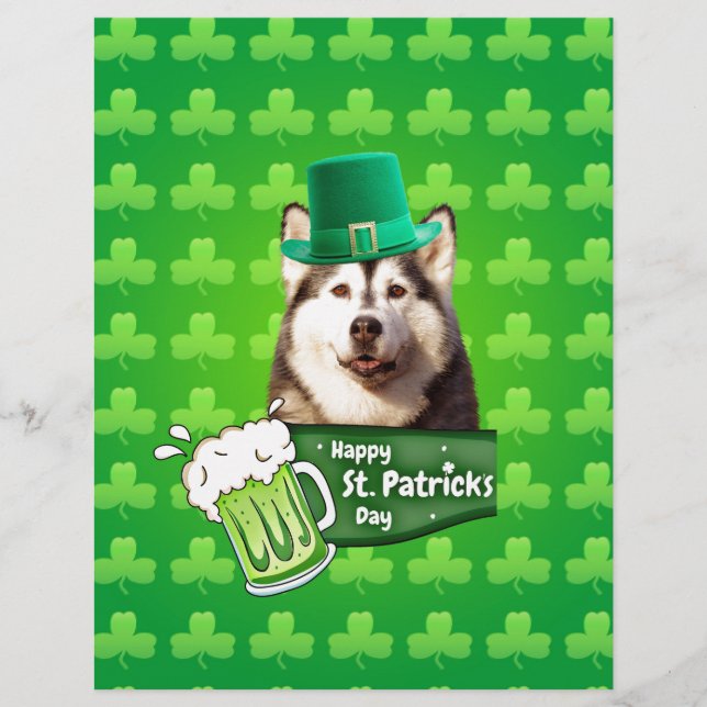 Lámina El delicioso Gorra siberiano Husky Dog St. Patrick (Anverso)
