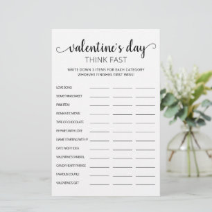 Lámina El día de San Valentín piensa rápido, piensa en el