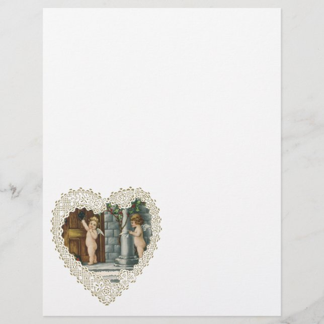 Lámina El día de San Valentín victoriano, ángeles de époc (Anverso)