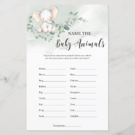 Lámina El elefante bebé lindo llama a los animales bebé j