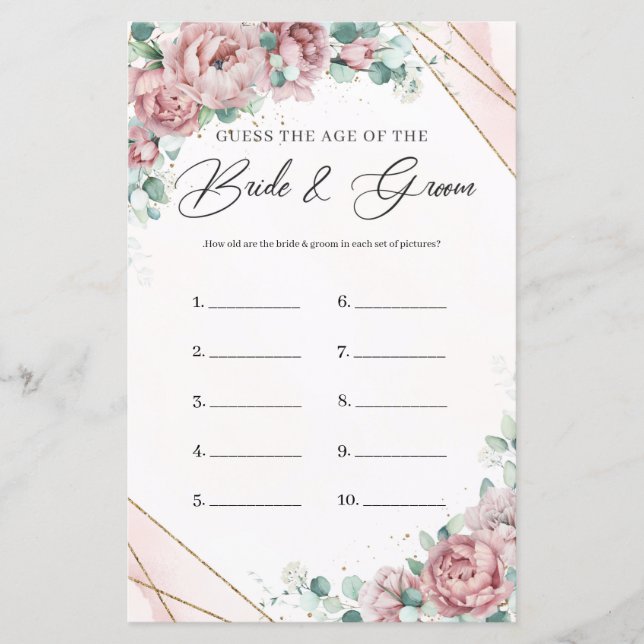 Lámina El eucalipto de boho esponjoso adivina el juego de (Anverso)