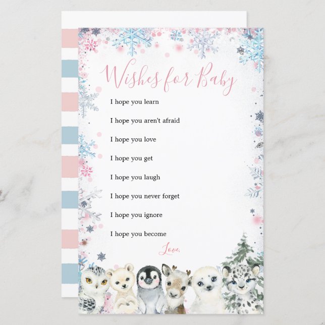 Lámina El género de los animales de invierno revela los d (Anverso / Reverso)