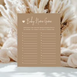 Lámina El género marrón Minimalista lindo revela juego de