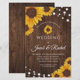 Lámina El girasol ruso ilumina la invitación a la boda de