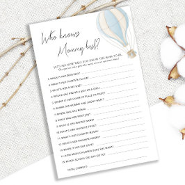 Lámina El globo azul de aire caliente Baby Shower conoce