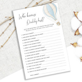 Lámina El globo azul de aire caliente Baby Shower conoce