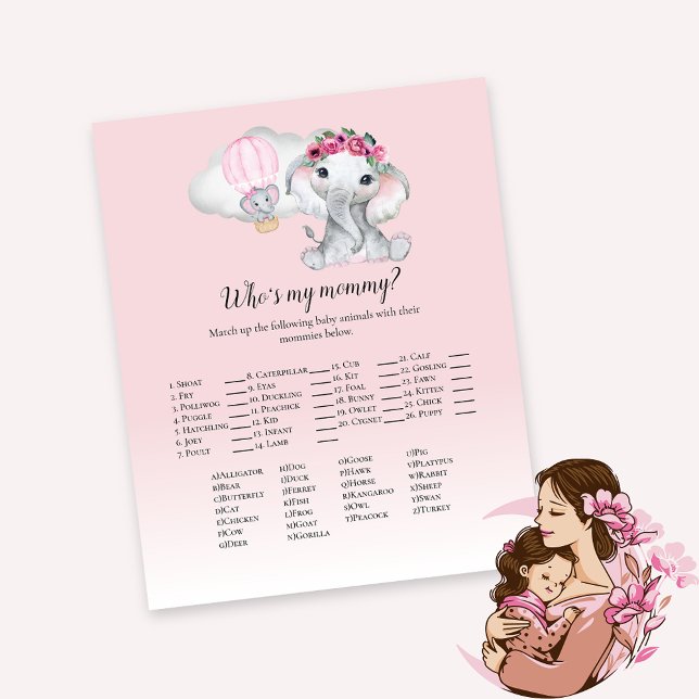 Lámina El globo elefante que es mi juego de bebé mamá (Subido por el creador)