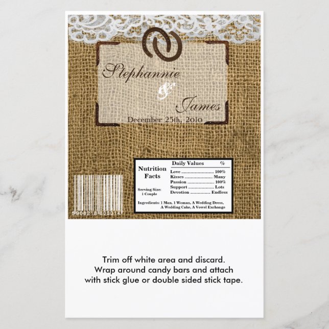 Lámina El gran bar de Hershey envuelto zapatos de caballo (Anverso)