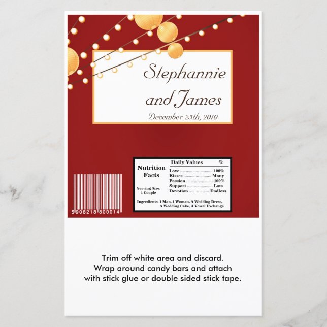 Lámina El gran bar de Hershey envuelve lámparas de papel  (Anverso)