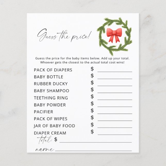 Lámina El invierno adivina el precio (Anverso)