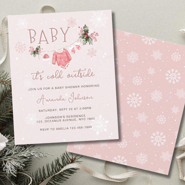 Lámina El invierno rosado y el frío fuera de Baby Shower (Subido por el creador)