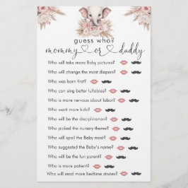 Lámina El juego "Adivina quién" del elefante rosado Chica