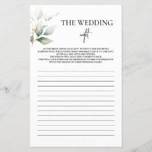 Lámina El juego Boda Noche Bridal Shower Greenery