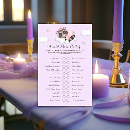 Lámina El Juego De Baby Shower De Chica Raccoon Sería Más