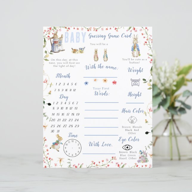 Lámina El juego de Baby Shower de Wildflower Peter the Ra (Anverso de pie)