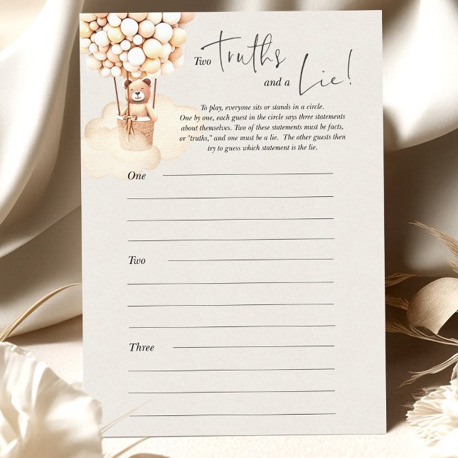 Lámina El juego de Baby Shower dos verdades y una mentira (Subido por el creador)