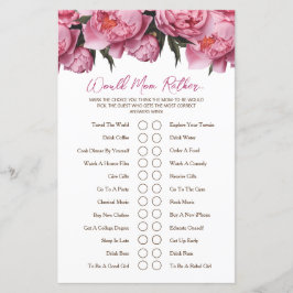 Lámina El Juego De Baby Shower Peonies Rosados Sería Más