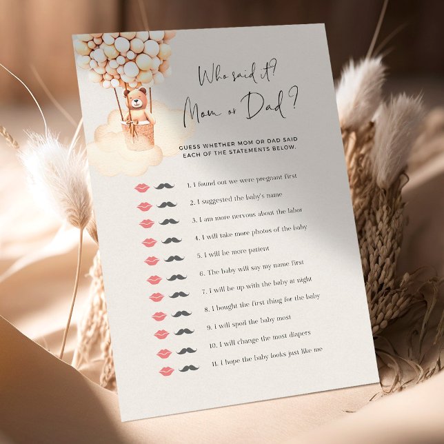 Lámina El juego de Baby Shower que lo dijo mamá o papá (Subido por el creador)