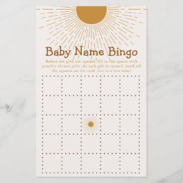 Lámina El juego de Baby Shower viene aquí el bingo hijo