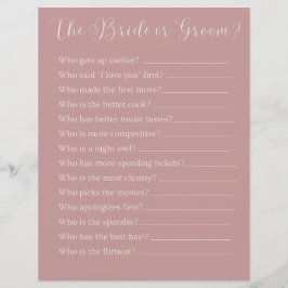 Lámina el juego del fiesta de novia o novio