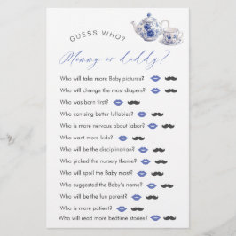 Lámina El juego del Tea Time Toile Tema Baby Shower "Adiv