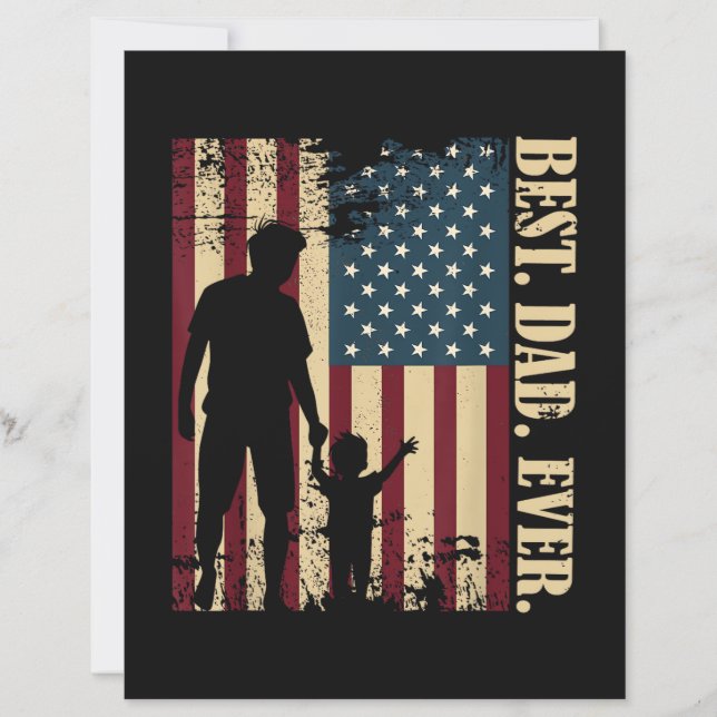 Lámina El Mejor Papá Del Mundo Con Nosotros Bandera Ameri (Anverso)