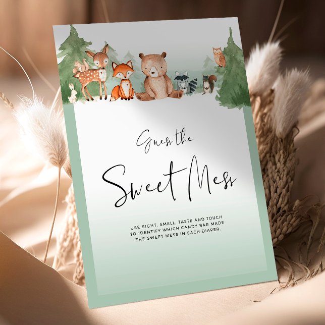 Lámina El Mini Rótulo De Woodland Baby Shower Adivina El  (Subido por el creador)