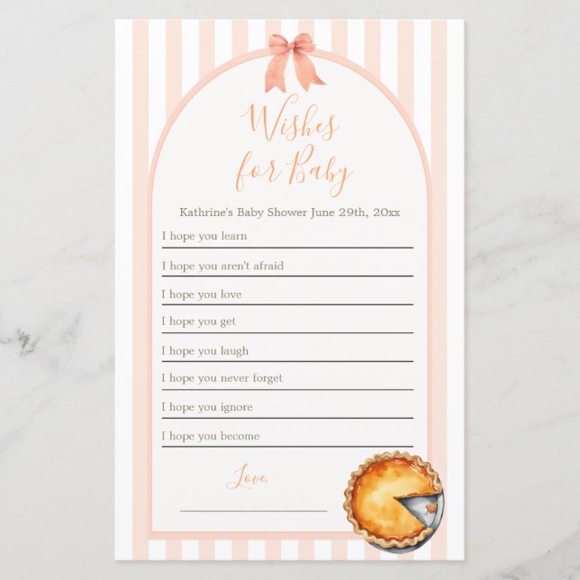 Lámina El Naranja Cutie Pie Gingham quiere un bebé (Anverso)